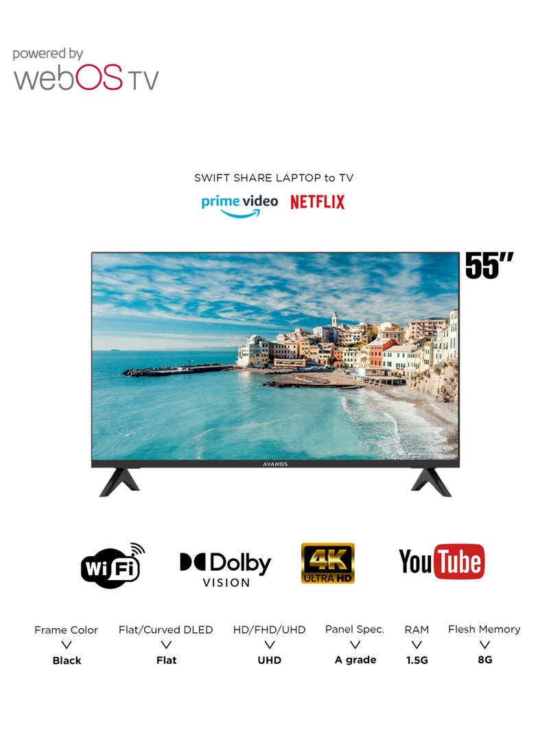 AVANOS 55-Inch Smart LED WebOS TV, 4K UHDR, Air Play, Dolby Audio, Magic Remote - Image 4